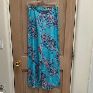 Lilly Pulitzer Turquoise Wide Leg Pants